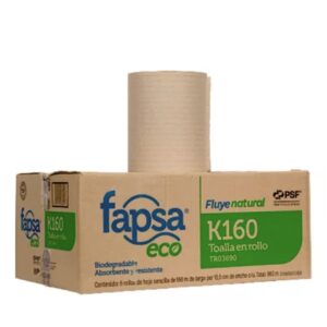 Caja de toalla en rollo Kraft 160 eco 6 piezas de toalla en rollo de 160 metros cada una color café y mayor absorción