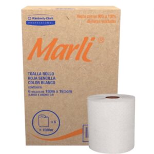 Caja de toalla en rollo Marli 6 bobinas de 180 metros cada una