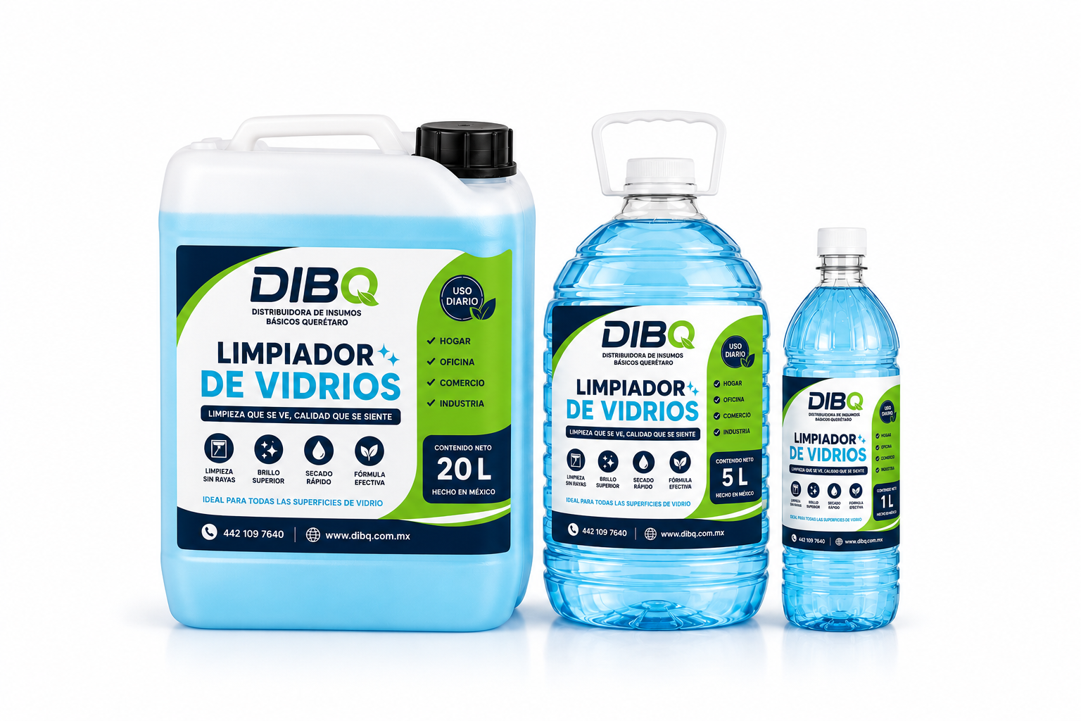Litro de limpiador de vidrios