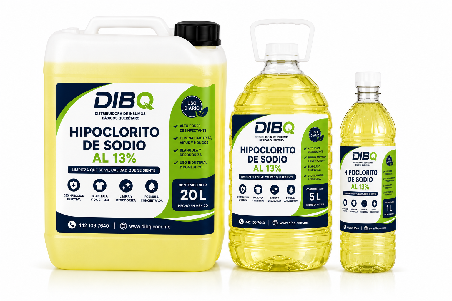 Litro de hipoclorito de sodio al 13%